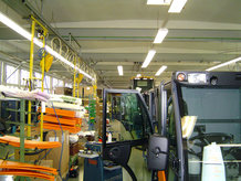 Single C-Rail Track with tool transporter for the final assembly of utility vehicles